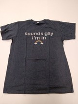 Zuni Sportswear Navy Sounds Gay, I&#39;m In Graphic Tee Medium - £14.34 GBP
