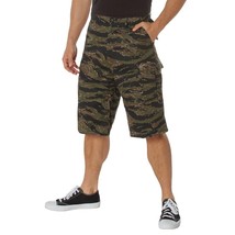 Men&#39;s Long-Length Tiger Stripe Camouflage Relaxed Fit BDU Cargo Shorts S... - $39.23+