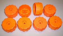 8 Used Lego Mars Mission Large Orange Space Wheels 2515 - £7.81 GBP