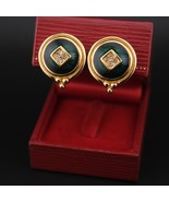 BURBERRYS Vintage Enamel with Gold Plated Clip on Earrings - $100.00