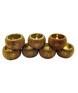 Set Of 7 Elegant Gold Beaded Napkin Rings For Dinner Parties &amp; Special O... - £11.78 GBP