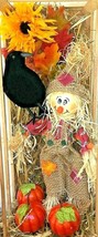 Autumn Scarecrow Pumpkin Floral and Blackbird Arrangement Halloween - $20.56