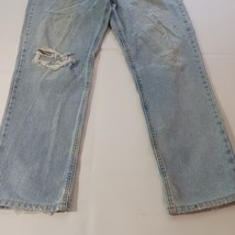 Carhartt Men’s Faded Blue Denim Distressed Jeans Measured Size 37×30 image 13