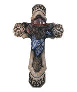 Rustic Country Western Highland Cow with Cowboy Hat and Scarf Wall Cross... - $29.87 CAD