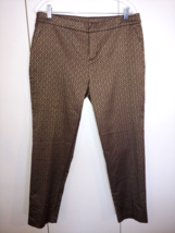 Garnet Hill Ladies Stretch PANTS-12-NWOT-BLACK/GOLD-COTTON/POLYESTER/SPAND.-NICE - £14.05 GBP