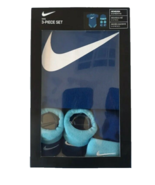 Nike Baby Apparel 3-Piece Set; Bodysuit, Booties &amp; Hat 0-6M. (Blue) - £21.82 GBP