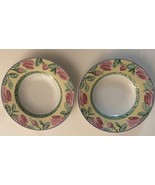 Villeroy &amp; Boch Switch Summerhouse A Rose Soup Bowls Germany Set Of 2 Fl... - $34.42