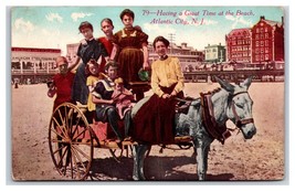 Mule Cart on Beach Atlantic City New Jersey NJ UNP DB Postcard R15 - £8.96 GBP