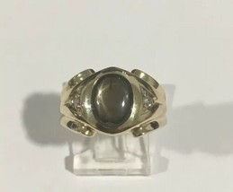 14k Yellow Gold Ring With Diamonds &amp; Tiger Eye Stone - £399.60 GBP