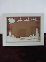 Collectible Hallmark 2009 Christmas Frame Glitter Red Plaid Santa Reindeer - $19.79