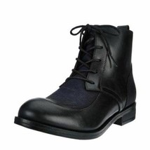 Fly London Women Combat Boots Arty 077 Size EU 35 US 5 Black Ocean Leather - $49.50