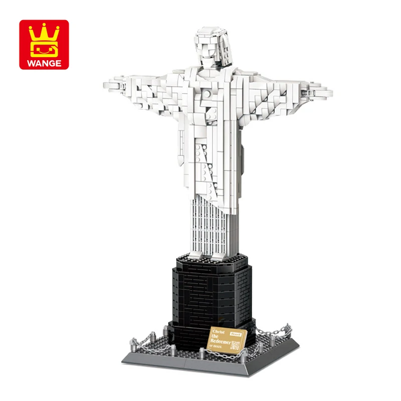 WANGEJesus Statue 3D Model Blocks Landmark Building Small Particles Adult Kids - £73.61 GBP