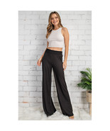  Wide Leg Black Palazzo Pants   with Smocked Waist Dress Pants Business ... - $32.62