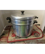 Vintage Comet Aluminum Steamer strainer pasta cooker stock pot pan 3 pieces - £15.52 GBP