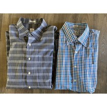 Peter Millar Lot of 2 Long Sleeve Plaid Check Shirts Button Front Mens XL - £30.78 GBP