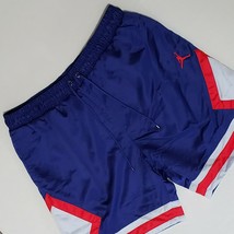 Nike Air Jordan Mens Size L Satin Diamond Shorts Red White Deep Blue AO2820-455 - £55.02 GBP
