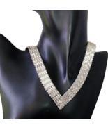 Chevron Necklace Sterling Silver Vintage 925 Mexican chain Textured V-sh... - $5,654.73 MXN