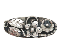 Sterling La Paglia Pin Handwrought Cast 3-D Flowers Leaves c.1940s (#J6855) - €184,03 EUR