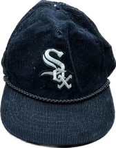 Vintage Black Corduroy Baseball Chicago White Sox Rare Zipper Hat Cap - $173.25