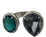 Brighton Graceful Ring, Green/Gray Crystal, J61900, Size 7 - $46.55