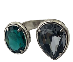 Brighton Graceful Ring, Green/Gray Crystal, J61900, Size 7 - £36.61 GBP