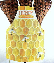 Honey Bees Comb Apron Linen Cotton Child Small Size Home Kitchen Help US Seller - £14.80 GBP