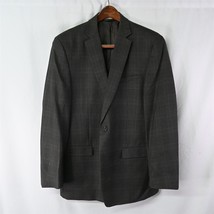 Joseph Abboud 44L Brown Plaid Wool Mens 2Btn Blazer Suit Jacket Sport Coat - £28.13 GBP