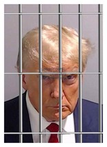 President Donald Trump Mugshot Behind Bars In Jail 5X7 Photo Reprint - £6.67 GBP