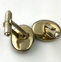 Vintage Cufflinks with Faux Onyx and Crystal Center Stones - £7.58 GBP