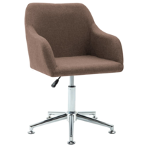 vidaXL Swivel Office Chair Brown Fabric - £120.39 GBP