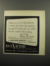 1950 RCA Victor Television Ad - Reception on my RCA Victor Television - £14.54 GBP