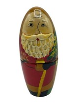 Santa Clause Stacking Nesting Doll Set 3 Wooden Christmas Toy - £15.72 GBP