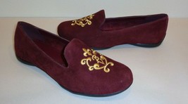 Bella Vita Size 6 W Wide CREST Burgundy Suede Slip On Loafers New Womens... - £77.90 GBP