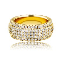 5 Layer Zirconia Band Ring Full Micro Pave Cubic Zirconia Rings High Quality Hip - £21.66 GBP