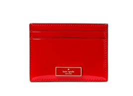 New Kate Spade Bridget Patent Small Slim Card Holder Bright Red - $45.04 CAD