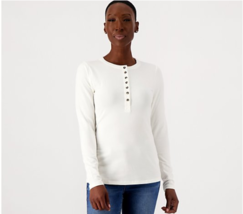 Girl With Curves Jersey Knit Henley Top (Pristine, Size Medium) A523244 - £17.12 GBP