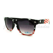 American Flag Sunglasses Classic Square Frame Patriotic US flag Print Navy - £10.23 GBP