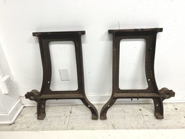 Vintage Industrial TABLE LEGS cast iron metal work bench ends MACHINE AG... - $499.99