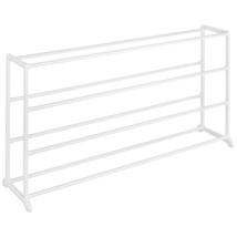 Whitmor 4 Tier 20 Pair Floor Shoe Rack - White - £19.69 GBP