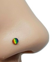Gay Pride Nose Stud Rainbow Lgbt  Surgical Steel Pin Ball 20g (0.8 mm) Nose Stud - £5.71 GBP