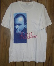 Phil Collins Concert Pocket Shirt Vintage 1990 Serious Tour Single Stitched X-LG - £129.83 GBP