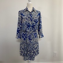 CAbi #422 Jewel Button Down Blue Shirtdress Blue White Small - $29.99