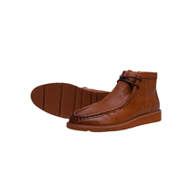Men's TAYNO Wallabee Chukka Boots Smooth Leather Light Weight Mojave L Cognac image 8