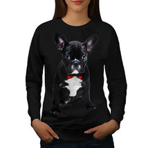 Wellcoda Fancy French Bulldog Womens Sweatshirt, Black Casual Pullover Jumper - £22.67 GBP+