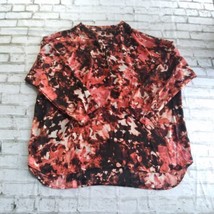 A.n.a. A New Approach Womens Blouse 1X Black Pink Floral Long Sleeve Top Shirt - $19.95