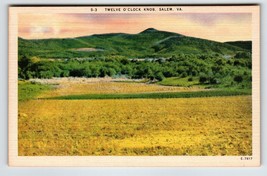 Twelve O&#39;Clock Knob Salem Virginia Postcard Linen VA Unused Vintage Asheville - £6.64 GBP