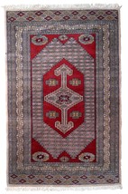 Handmade vintage Uzbek Bukhara rug 3.2&#39; x 5.1&#39; (98cm x 156cm) 1970s - £984.92 GBP