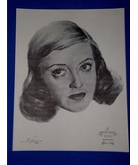 Bette Davis Academy Award Oscar Portrait Print Vintage 1962 Volpe Dangerous - $227.89 MXN