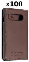 NEW Lot of 100 Platinum Leather Wallet BROWN Phone Case for Samsung Galaxy S10 - £65.84 GBP