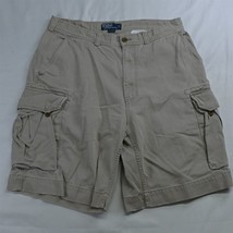 Polo Ralph Lauren 34 x 10&quot; Khaki Distressed Twill Cargo Shorts - £19.66 GBP